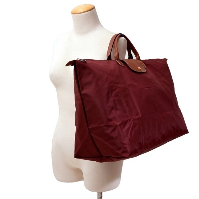 LONGCHAMP LE PLIAGE系列摺疊旅行袋(中/酒紅)1625-089-P87