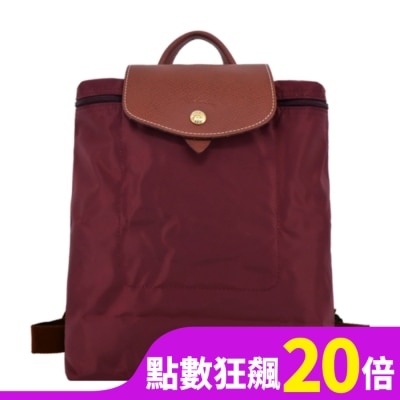 LONGCHAMP LONGCHAMP LE PLIAGE系列後背包(中/酒紅)1699-089-P87