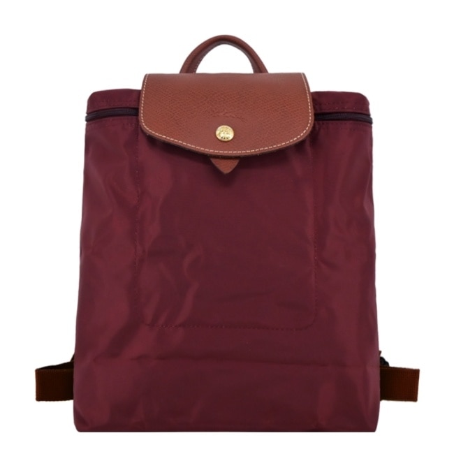 LONGCHAMP LE PLIAGE系列後背包(中/酒紅)1699-089-P87