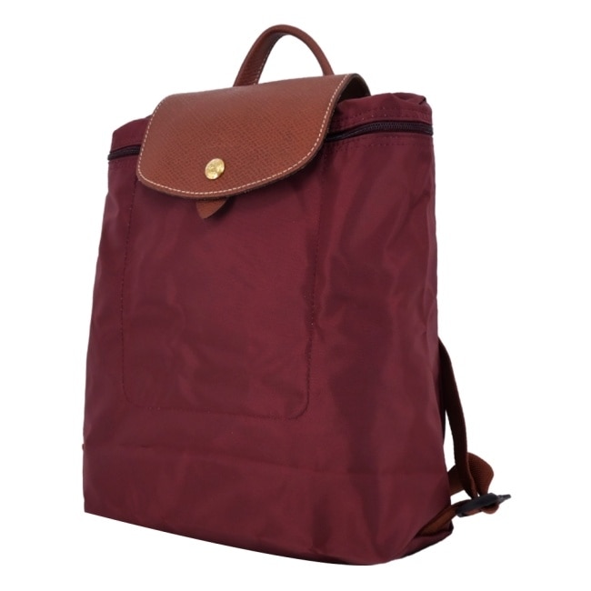 LONGCHAMP LE PLIAGE系列後背包(中/酒紅)1699-089-P87