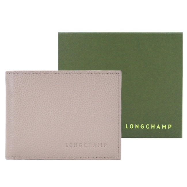 LONGCHAMP LONGCHAMP LE FOULONNE系列牛皮零錢袋多卡短夾(斑鳩灰) 4249-021-F78
