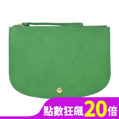 LONGCHAMP LONGCHAMP EPURE系列牛皮壓印半月型手拿包(草綠)10250-HYZ-129