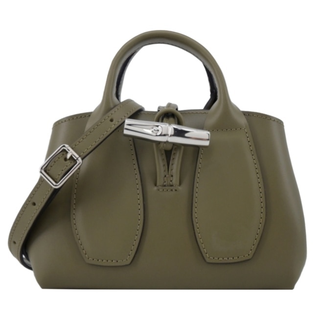 LONGCHAMP LE ROSEAU系列竹節兩用包(迷你/卡其綠)10057-HCL-A23