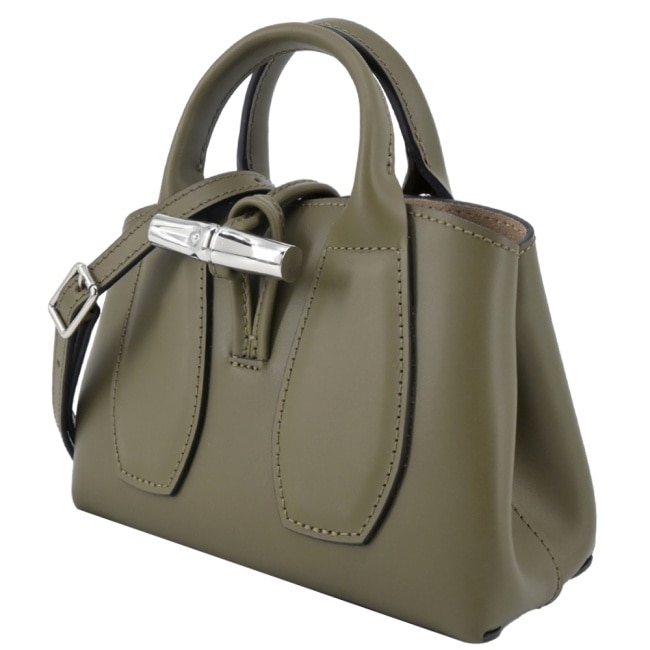 LONGCHAMP LE ROSEAU系列竹節兩用包(迷你/卡其綠)10057-HCL-A23
