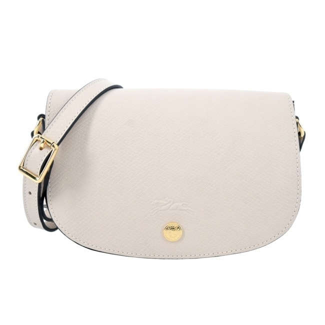 LONGCHAMP EPURE系列牛皮壓印半月型斜背包(小/白紙)10253-HYZ-555