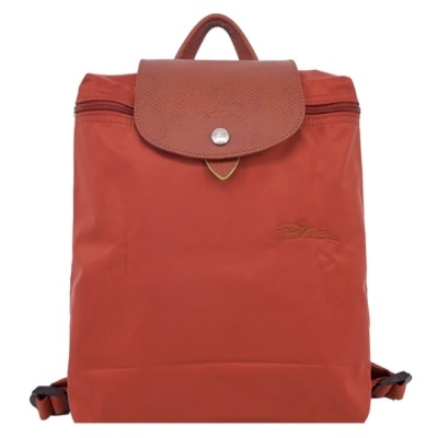 LONGCHAMP LONGCHAMP LE PLIAGE GREEN系列刺繡後背包(中/栗子紅)1699-919-404