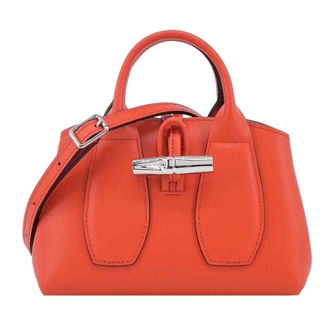 LONGCHAMP LE ROSEAU系列竹節兩用包(迷你/紅椒)10057-HCL-685