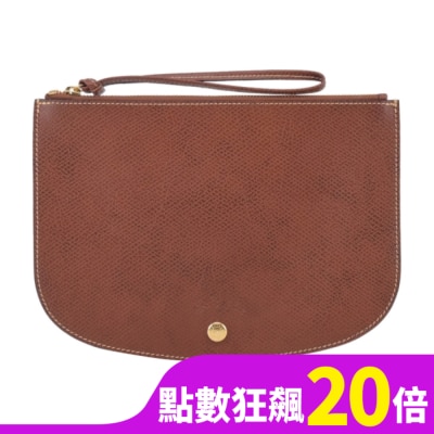 LONGCHAMP LONGCHAMP EPURE系列牛皮壓印半月型手拿包(棕)10250-HYZ-035