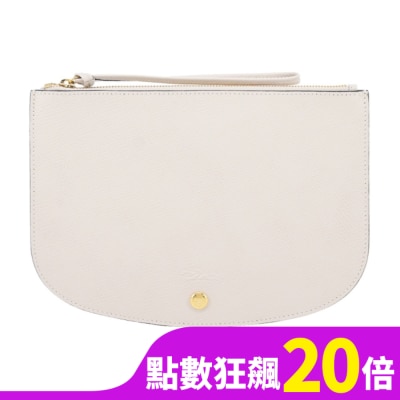 LONGCHAMP LONGCHAMP EPURE系列牛皮壓印半月型手拿包(白紙)10250-HYZ-555