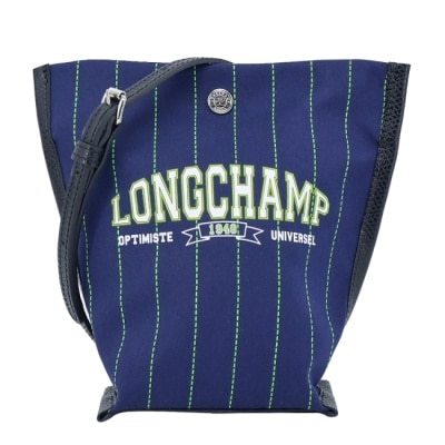LONGCHAMP LONGCHAMP ESSENTIAL系列運動風棉質細條斜背包(迷你/海軍藍)10257-HFD-006