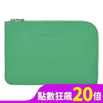 LONGCHAMP LONGCHAMP LE FOULONNE系列牛皮手拿包(草綠)30040-021-129