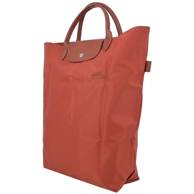 LONGCHAMP LE PLIAGE GREEN系列刺繡手提包(中/栗子紅)10168-919-404