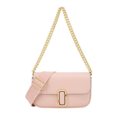 MARCJACOBS MARC JACOBS THE J MARC 光滑皮革翻蓋鏈帶兩用包-迷你/玫瑰粉2S4HCR089H02624