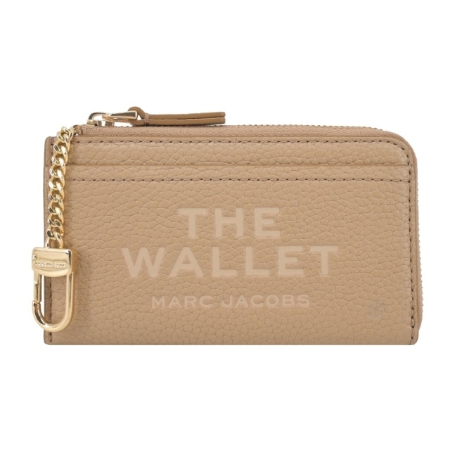 MARC JACOBS THE LEATHER荔枝紋拉鍊卡片/零錢包-奶茶2S4SMP010S02230