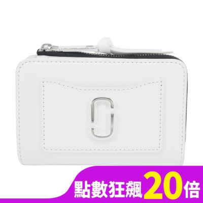 MARCJACOBS MARC JACOBS THE UTILITY SNAPSHOT 防刮對開薄款拉鍊短夾-白2F3SMP050S07100