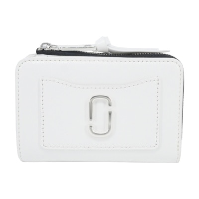 MARCJACOBS MARC JACOBS THE UTILITY SNAPSHOT 防刮對開薄款拉鍊短夾-白2F3SMP050S07100