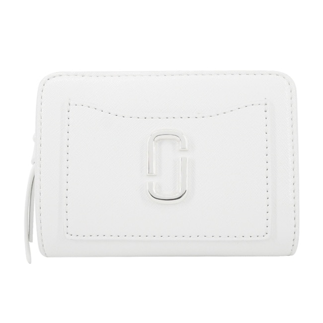 MARC JACOBS THE UTILITY SNAPSHOT 防刮拉鍊對開短夾-白2F3SMP051S07100