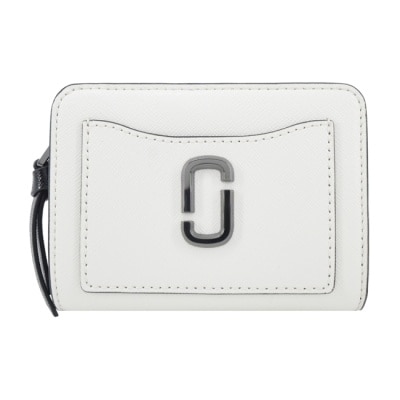 MARCJACOBS MARC JACOBS THE SNAPSHOT 防刮撞色對開拉鍊短夾-白2F3SMP062S07005