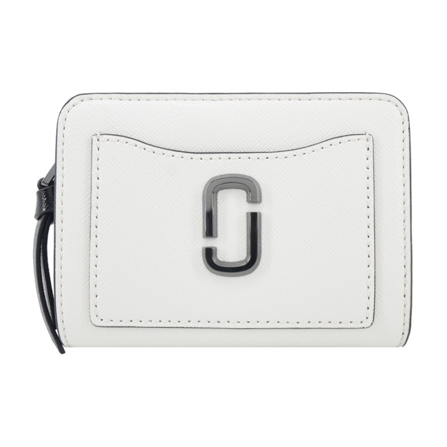 MARC JACOBS THE SNAPSHOT 防刮撞色對開拉鍊短夾-白2F3SMP062S07005