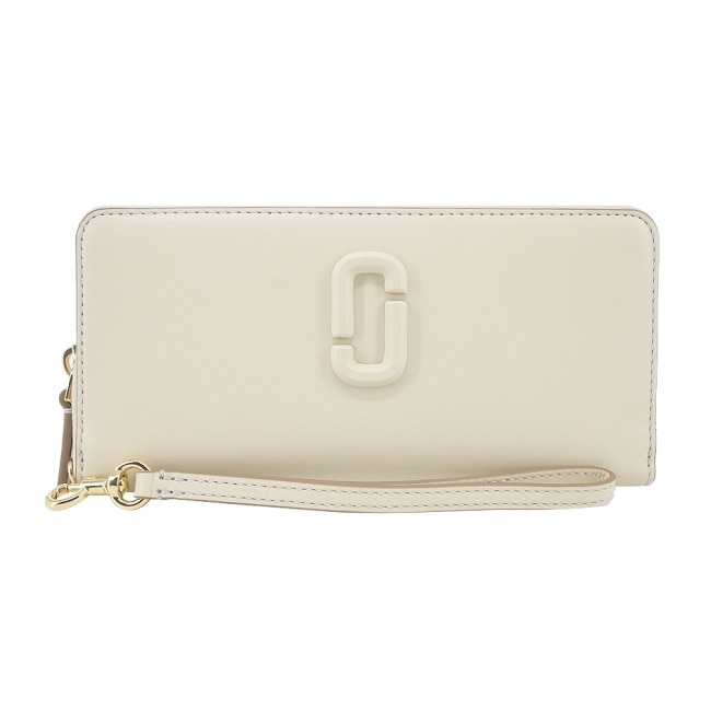 MARC JACOBS THE J MARC 平滑皮革拉鍊手掛式長夾-米白2P4SMP013S02123
