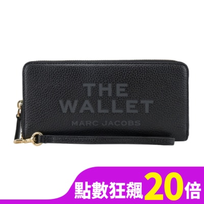 MARCJACOBS MARC JACOBS THE LEATHER 荔枝紋拉鍊手掛長夾-黑2P4SMP015S02001