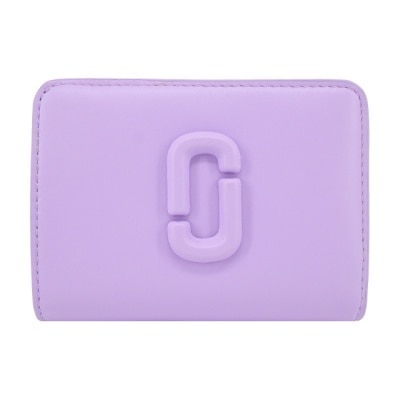 MARCJACOBS MARC JACOBS THE J MARC平滑皮革雙折對開零錢短夾-迷你/紫藤2S4SMP007S02545