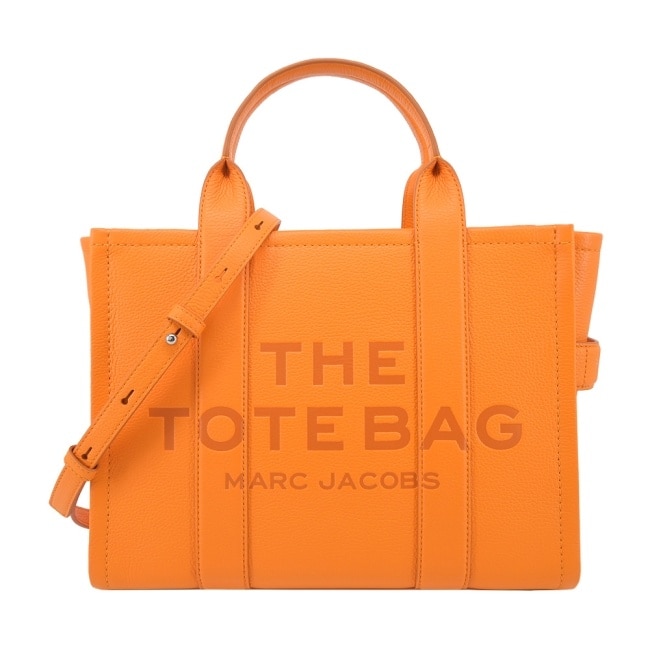 MARC JACOBS The Leather TOTE 皮革兩用托特包-小/柑橘H004L01PF21818