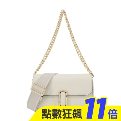 MARC JACOBS MARC JACOBS THE J MARC 光滑皮革翻蓋鏈帶兩用包-迷你/米白2S4HCR089H02123