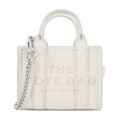 MARCJACOBS MARC JACOBS THE NANO牛皮托特包吊飾/鑰匙圈-白2F3SCP005S07140