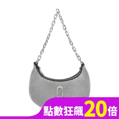 MARCJACOBS MARC JACOBS THE RHINESTONE 拉鍊水鑽鍊帶肩背包-銀色2R3HSH056H01991