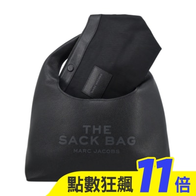 MARC JACOBS MARC JACOBS THE SACK BAG荔枝紋手提包-黑色2R3HSH058H02001