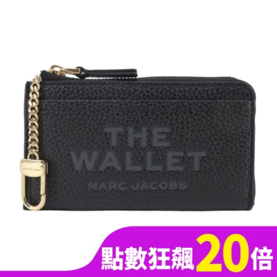 MARCJACOBS MARC JACOBS THE LEATHER荔枝紋拉鍊卡片/零錢包-黑2S4SMP010S02001