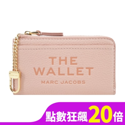 MARCJACOBS MARC JACOBS THE LEATHER荔枝紋拉鍊卡片/零錢包-玫瑰粉2S4SMP010S02624