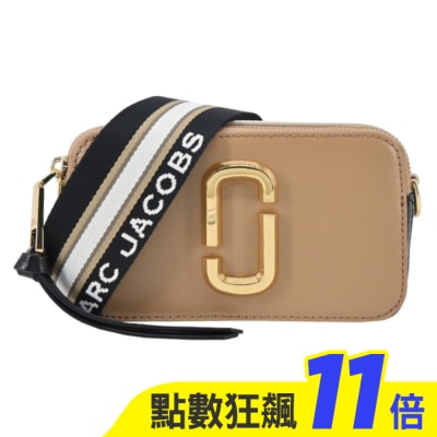 MARC JACOBS MARC JACOBS SNAPSHOT 防刮撞色雙層斜背/相機包-駝/黑2S3HCR500H03233