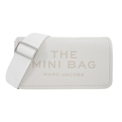 MARCJACOBS MARC JACOBS THE LEATHER 荔枝紋翻蓋斜背包-迷你/白2S4SMN080S02137