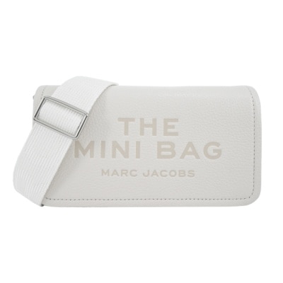 MARCJACOBS MARC JACOBS THE LEATHER 荔枝紋翻蓋斜背包-迷你/白2S4SMN080S02137
