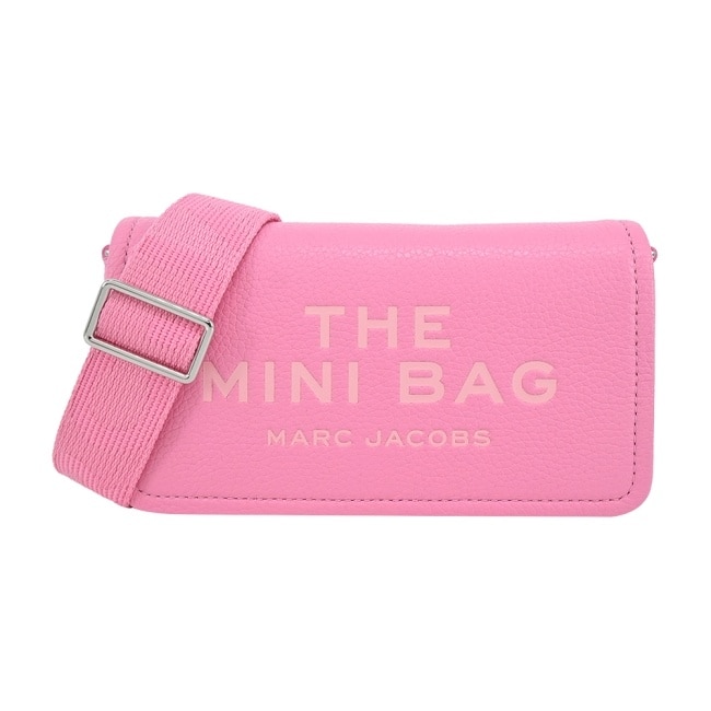 MARC JACOBS THE LEATHER 荔枝紋翻蓋斜背包-迷你/花瓣粉2S4SMN080S02666