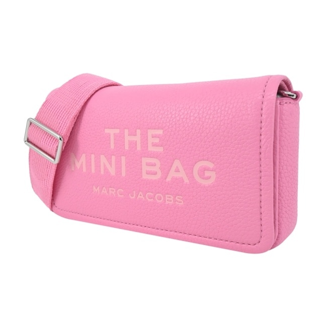 MARC JACOBS THE LEATHER 荔枝紋翻蓋斜背包-迷你/花瓣粉2S4SMN080S02666