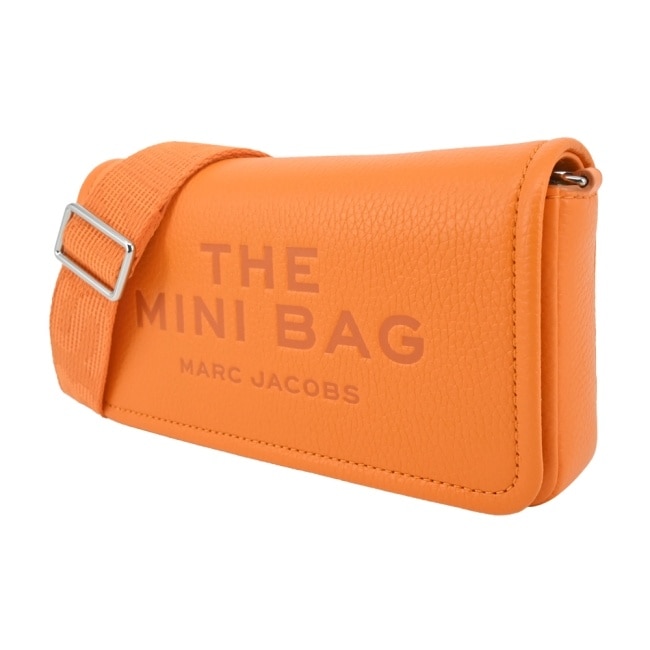 MARC JACOBS THE LEATHER 荔枝紋翻蓋斜背包-迷你/橘2S4SMN080S02818