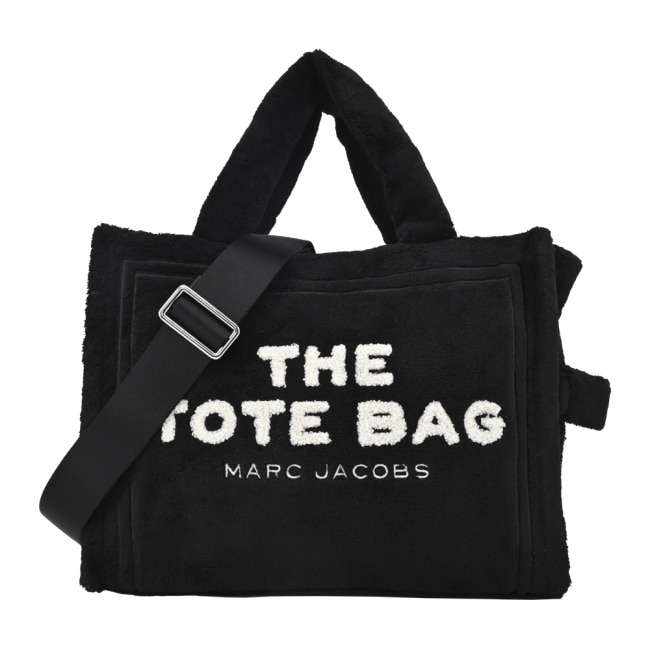 MARC JACOBS THE TERRY TOTE泰迪毛絨手提/斜背托特包-中/黑H059M06PF22001