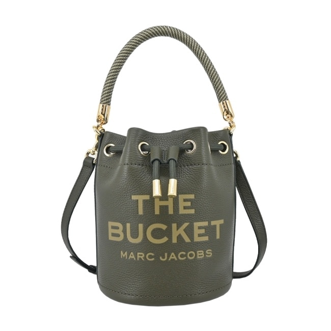 MARC JACOBS THE LEATHER牛皮束口兩用水桶包-墨綠色H652L01PF22305