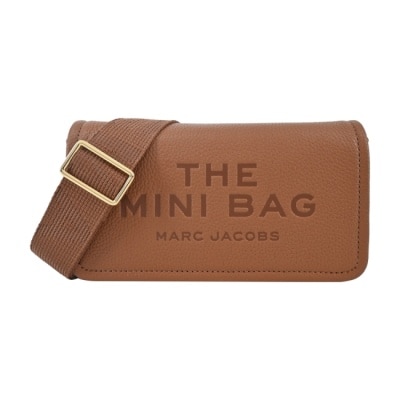 MARCJACOBS MARC JACOBS THE LEATHER 荔枝紋翻蓋斜背包-迷你/棕2S4SMN080S02212