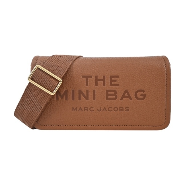 MARC JACOBS THE LEATHER 荔枝紋翻蓋斜背包-迷你/棕2S4SMN080S02212