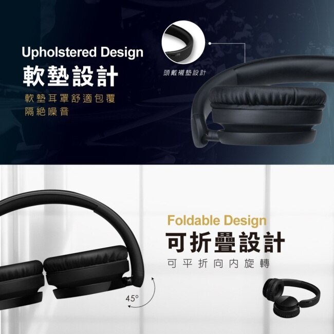 PHILIPS 高階Hi-Fi頭戴式藍牙耳機-TAH5209BK