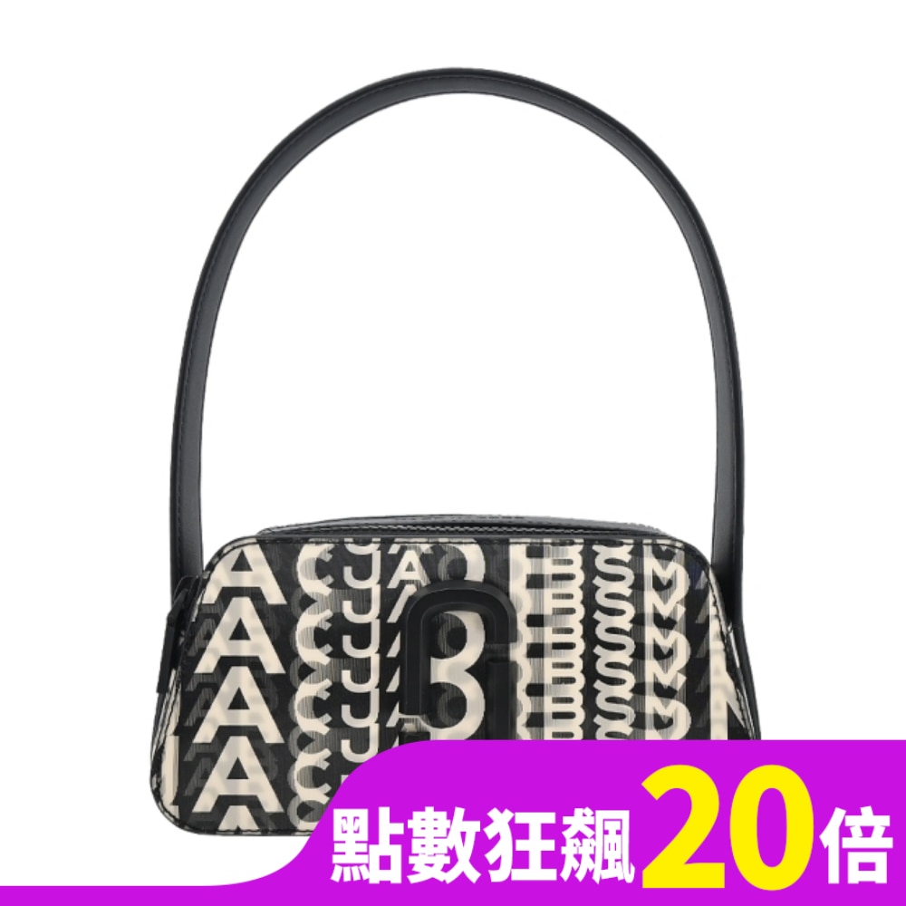 MARCJACOBS MARC JACOBS THE SLINGSHOT 字母光影印花手提/肩背兩用包-黑2R3HSH013H01005
