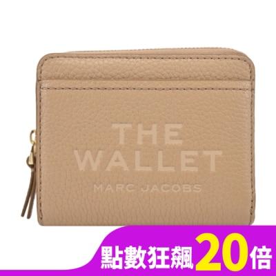 MARCJACOBS MARC JACOBS THE LEATHER 荔枝紋雙折拉鍊短夾-駝2R3SMP044S10230