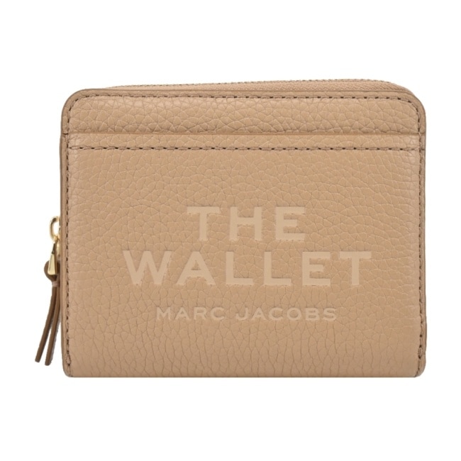 MARC JACOBS THE LEATHER 荔枝紋雙折拉鍊短夾-駝2R3SMP044S10230