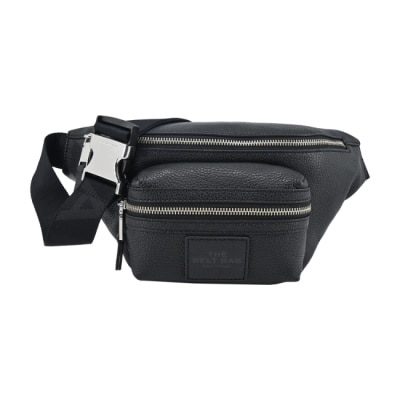 MARC JACOBS MARC JACOBS THE LEATHER 荔枝紋拉鍊前口袋腰包-黑2R3HBB028H02001