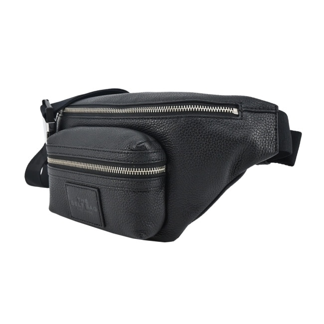 MARC JACOBS THE LEATHER 荔枝紋拉鍊前口袋腰包-黑2R3HBB028H02001