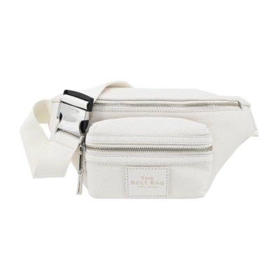 MARC JACOBS MARC JACOBS THE LEATHER 荔枝紋拉鍊前口袋腰包-白2R3HBB028H02140